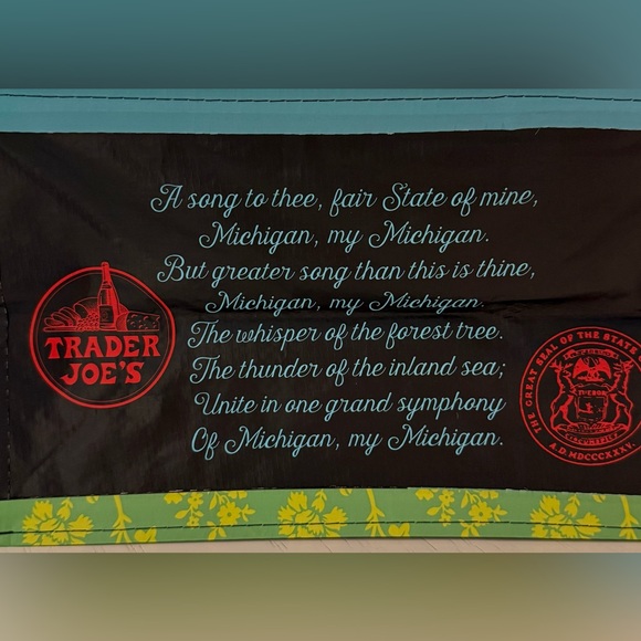 Trader Joe's Michigan Reusable Bag ECO Shopping Cherries/Blueberries / NWT - Picture 6 of 8